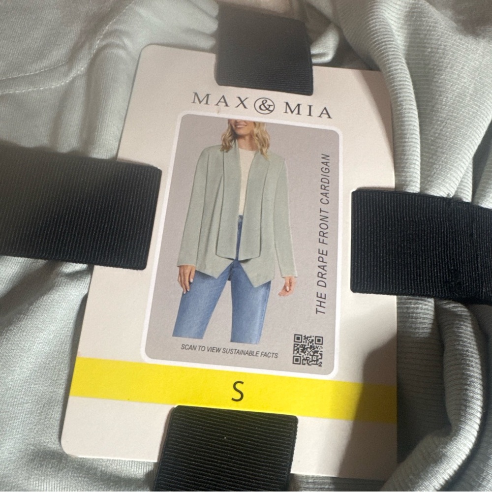 Max & Mia Ladies' Lightweight Drape Cardigan, Light Green S Small U13 New